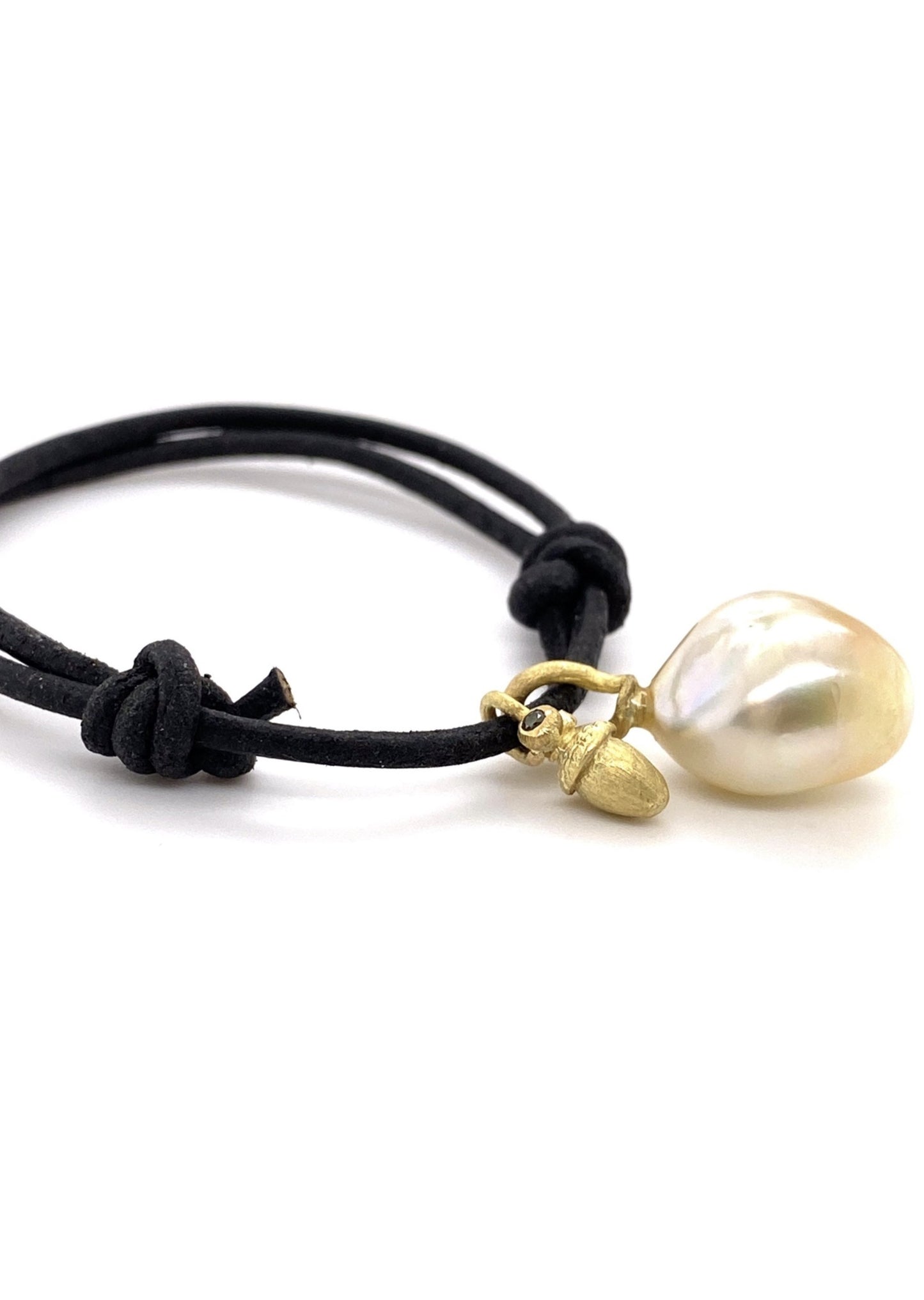 South Sea Pearl and Leather Bracelet