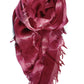 Raw Fringed Scarf, Berry/Natural