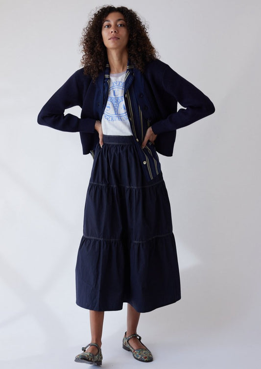 Pixie Skirt, Navy Poplin