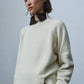 Wool & Cashmere Asymmetric Neck Sweater, Natural