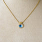 Horizontal Blue Moonstone with Diamonds Necklace