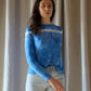 Annie Turbin Tie Dye Hand Dyed Natural Dye Long Sleeve Relaxed Boat Neck Tee Shirt Organic Cotton