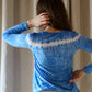 Relaxed Boat Neck Long Sleeve, Blue with White Stripe