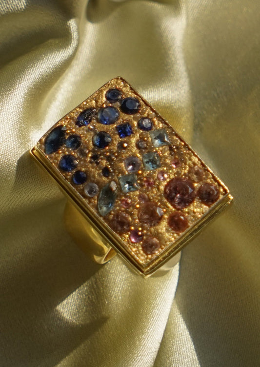 Blue and Pink Sapphire Ring