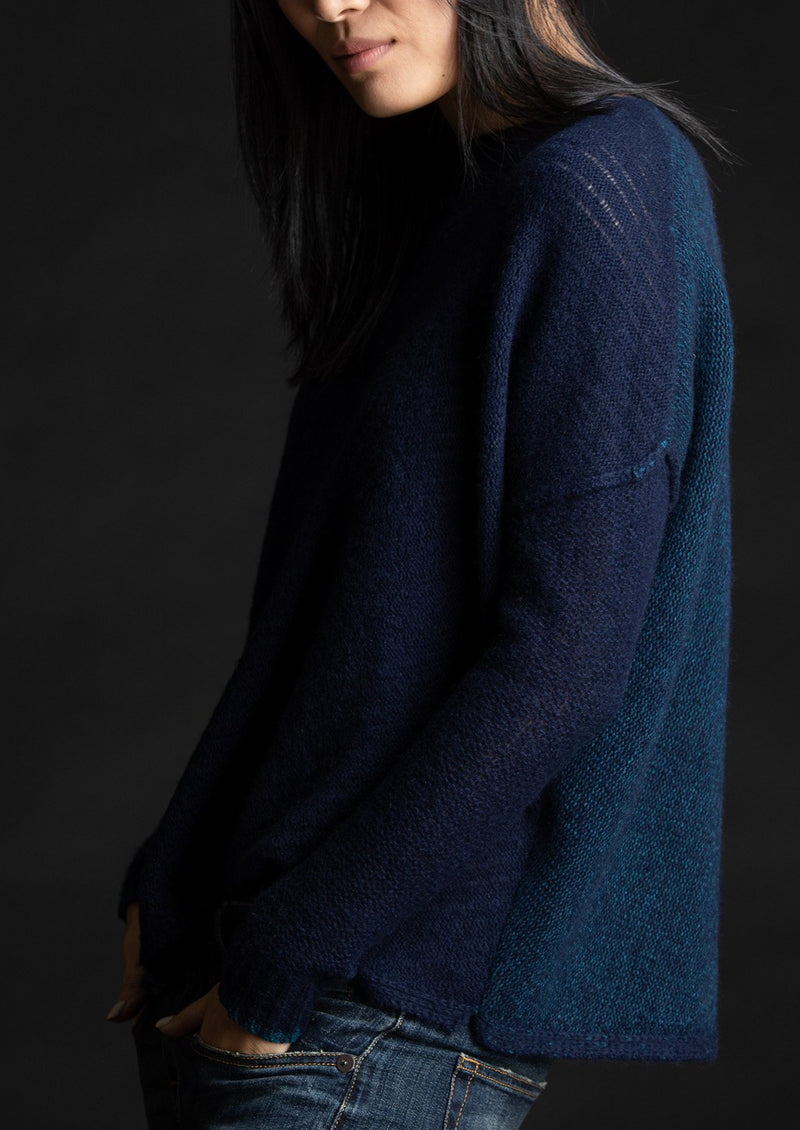 Dreamy Reversible Pullover, Navy Teal