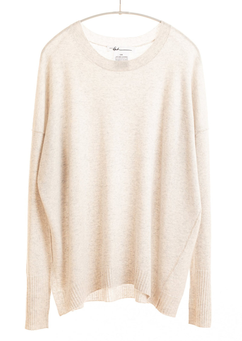 Relaxed Luxe Crew, Snow Grey