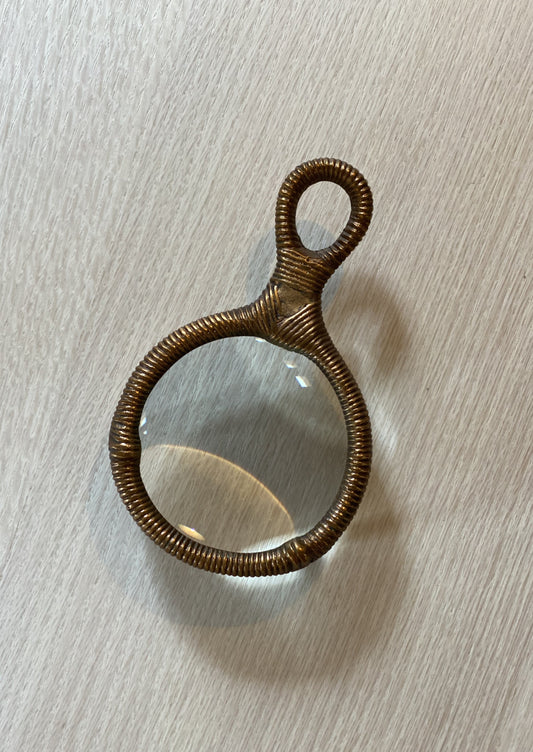 Enrouler Magnifying Glass, Antique Brass & Glass