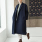 Ina Coat, Navy Melton Wool