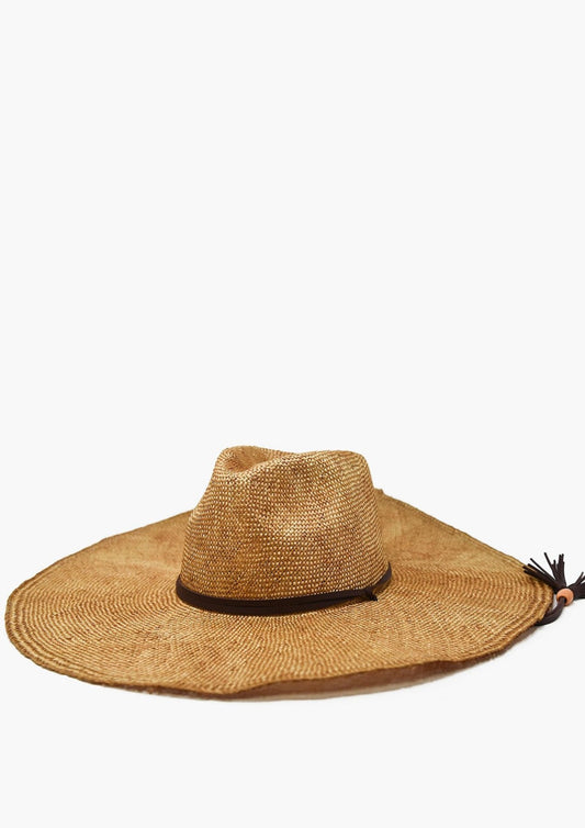 Lucia Straw Wide Hat, Rust