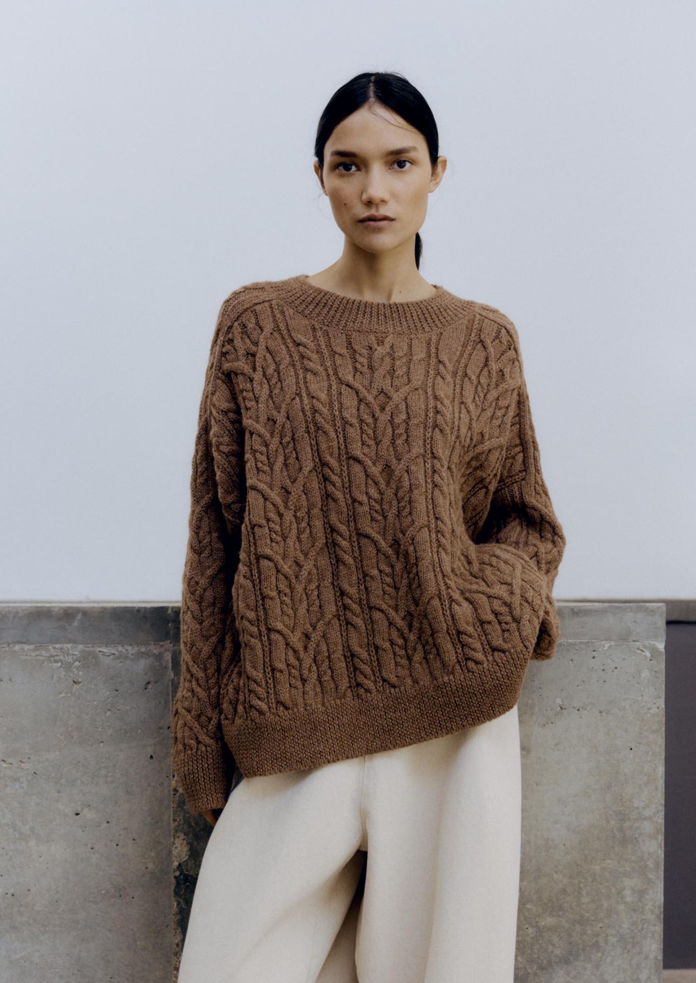 Ecowool Cable Sweater, Acorn