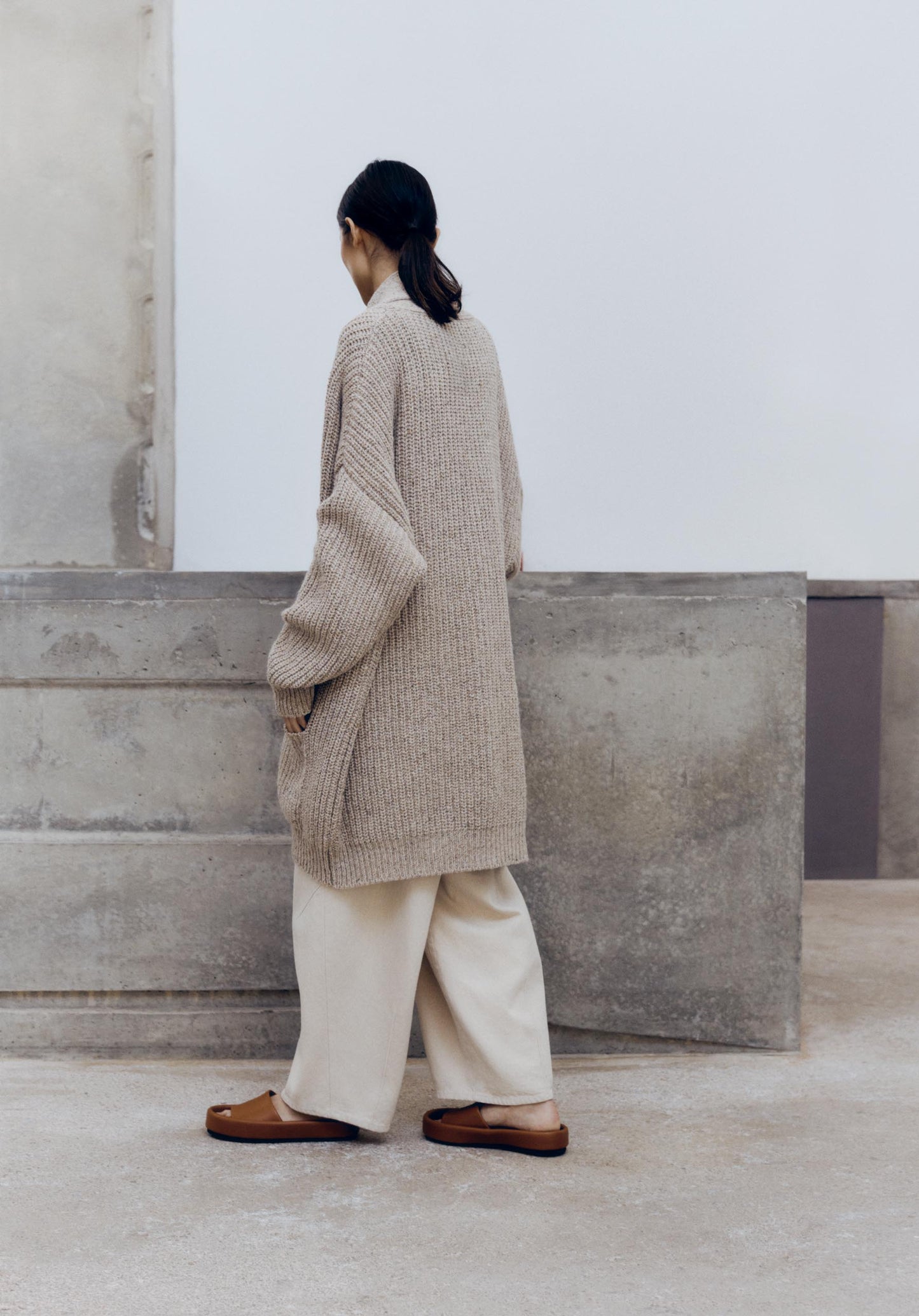 Soft Wool Coat, Taupe