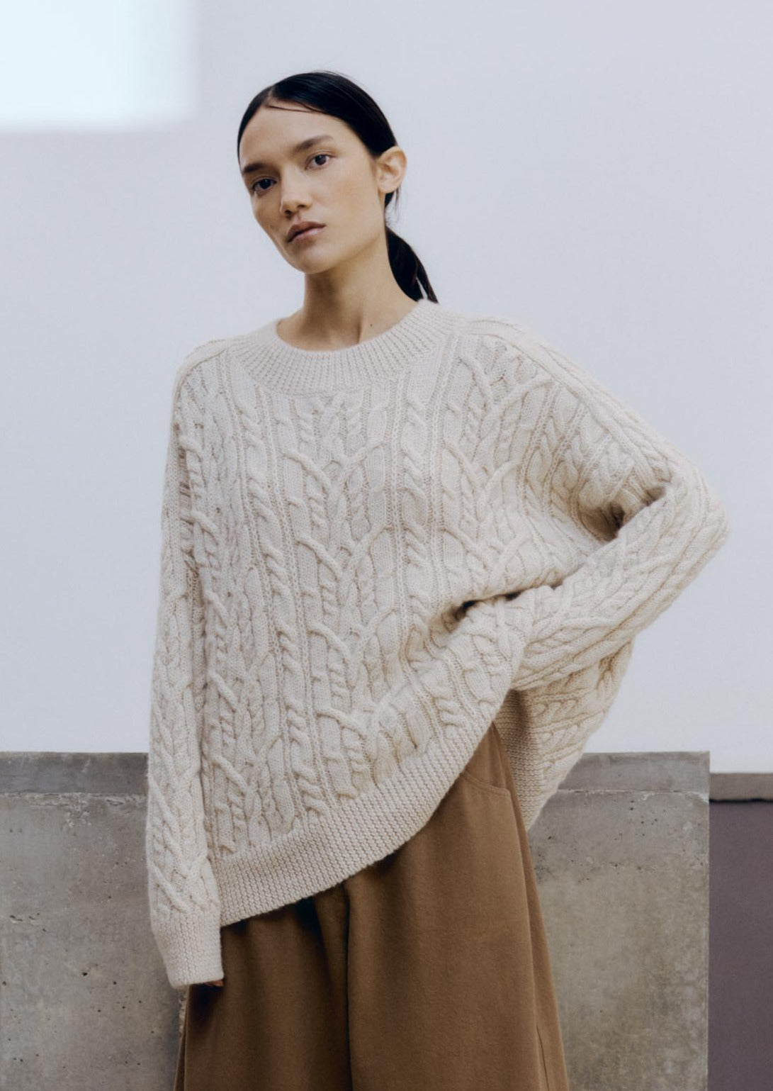 Ecowool Cable Sweater, Natural