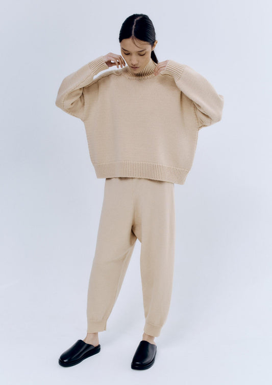 Wool Saddle Sweater, Beige