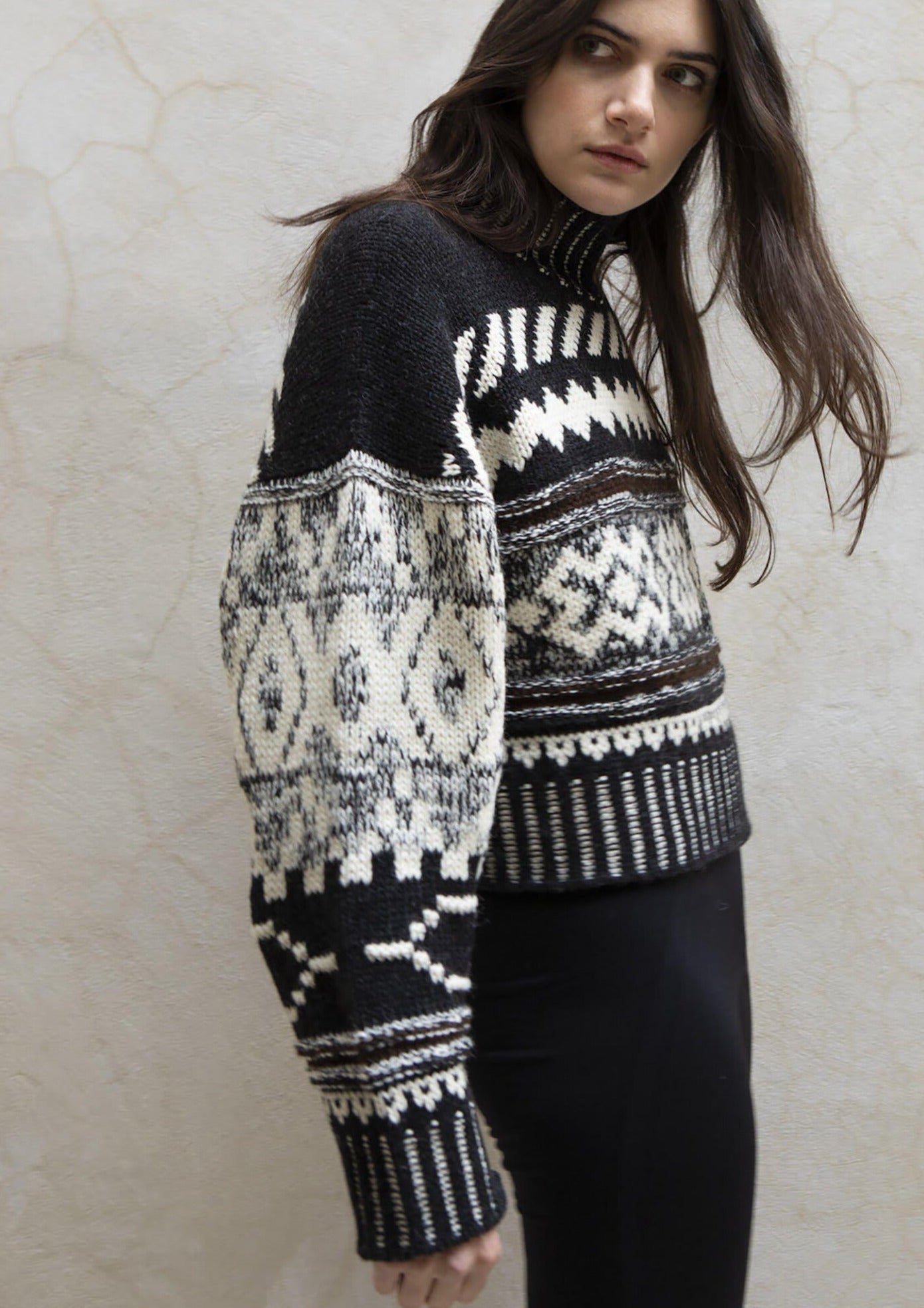 Nadia Sweater, Black/Grey