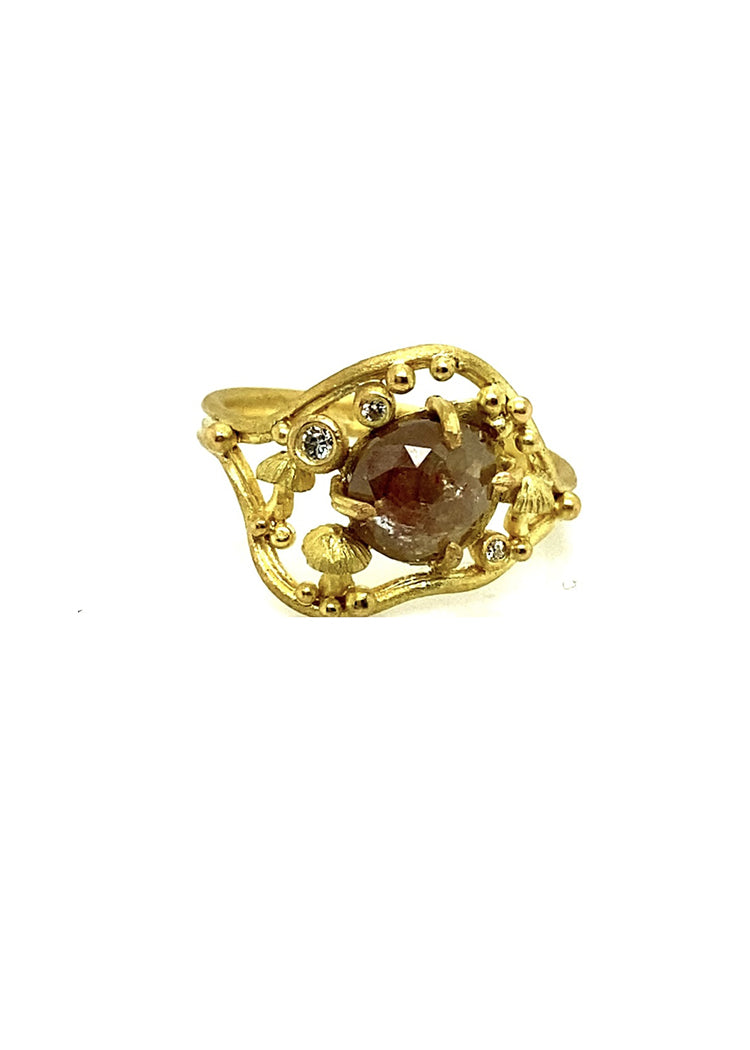 Gold Garden Ring with Chocolate Diamond