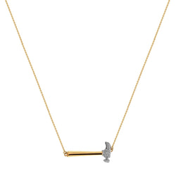 Joan Hornig Perfect Graduation Gift 18k Hammer Necklace with White Diamonds 