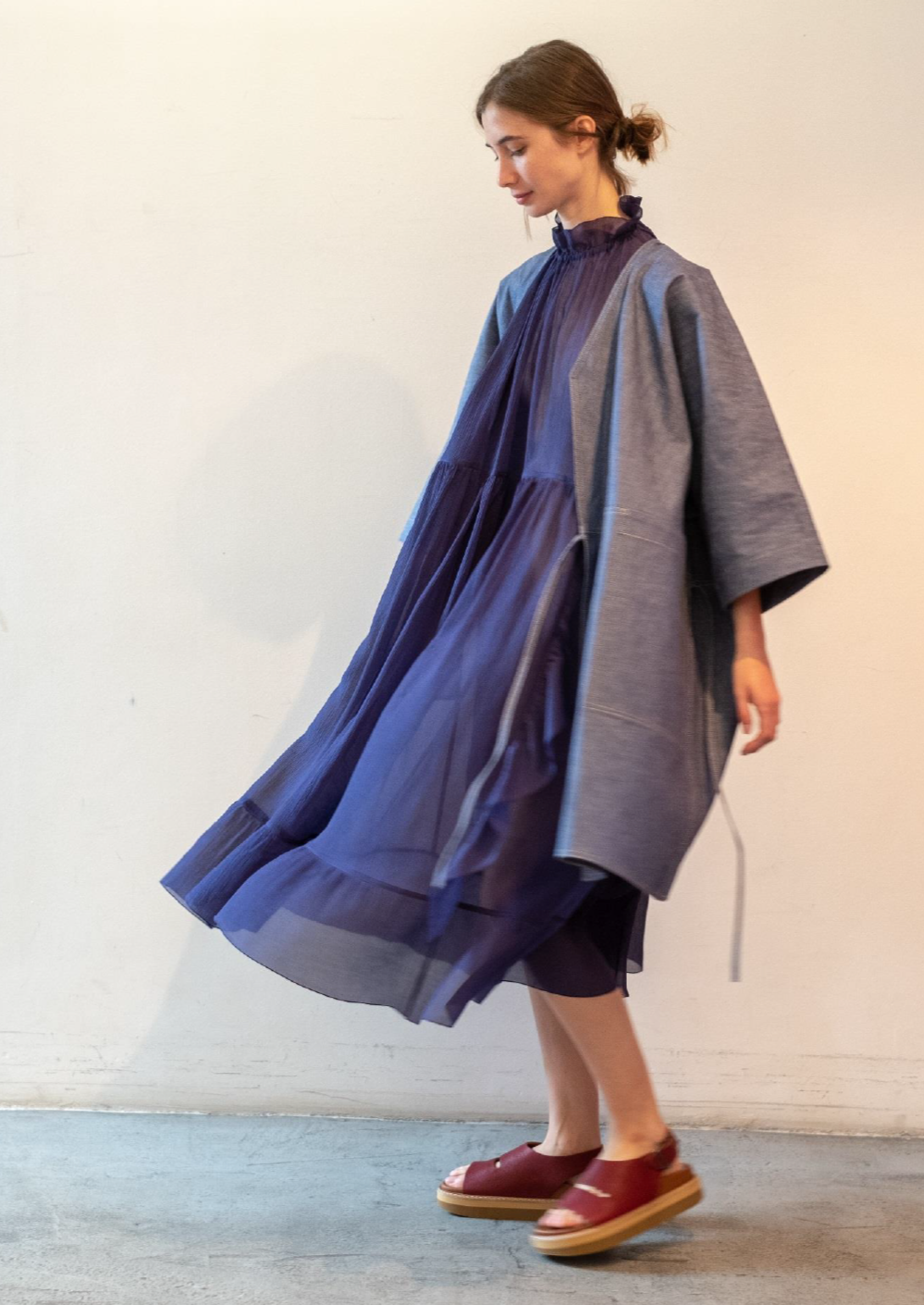 Sofie D'Hoore Denim Cascade Kimono Coat Jacket