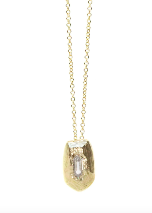 Small Geometric Diamond Pendant Necklace