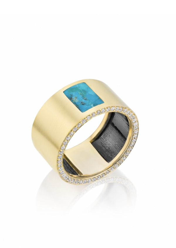 Block Ring, Turquoise