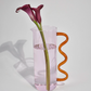Wave Pitcher, Pink with Amber Handle