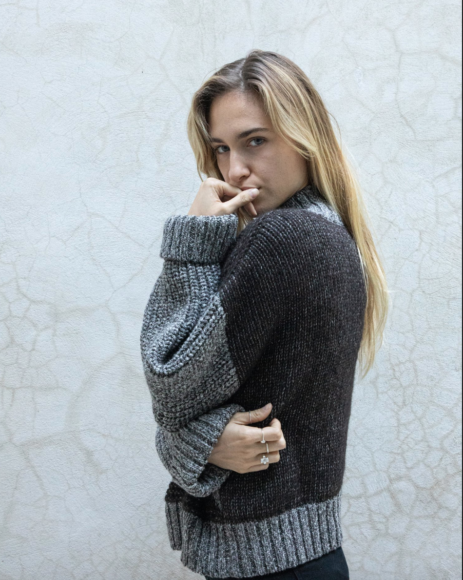 Nadia Sweater, Black/Brown