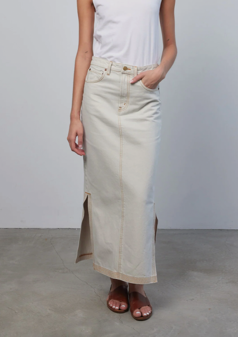 Carrara Jean Skirt, Tile White