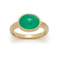 Tony Malmed, contemporary jewelry, 18kt gold, recycled metals, natural emerald, cabochon, diamonds, fine jewelry, ring, conflict-free, handmade, hammered finish, santa fe style