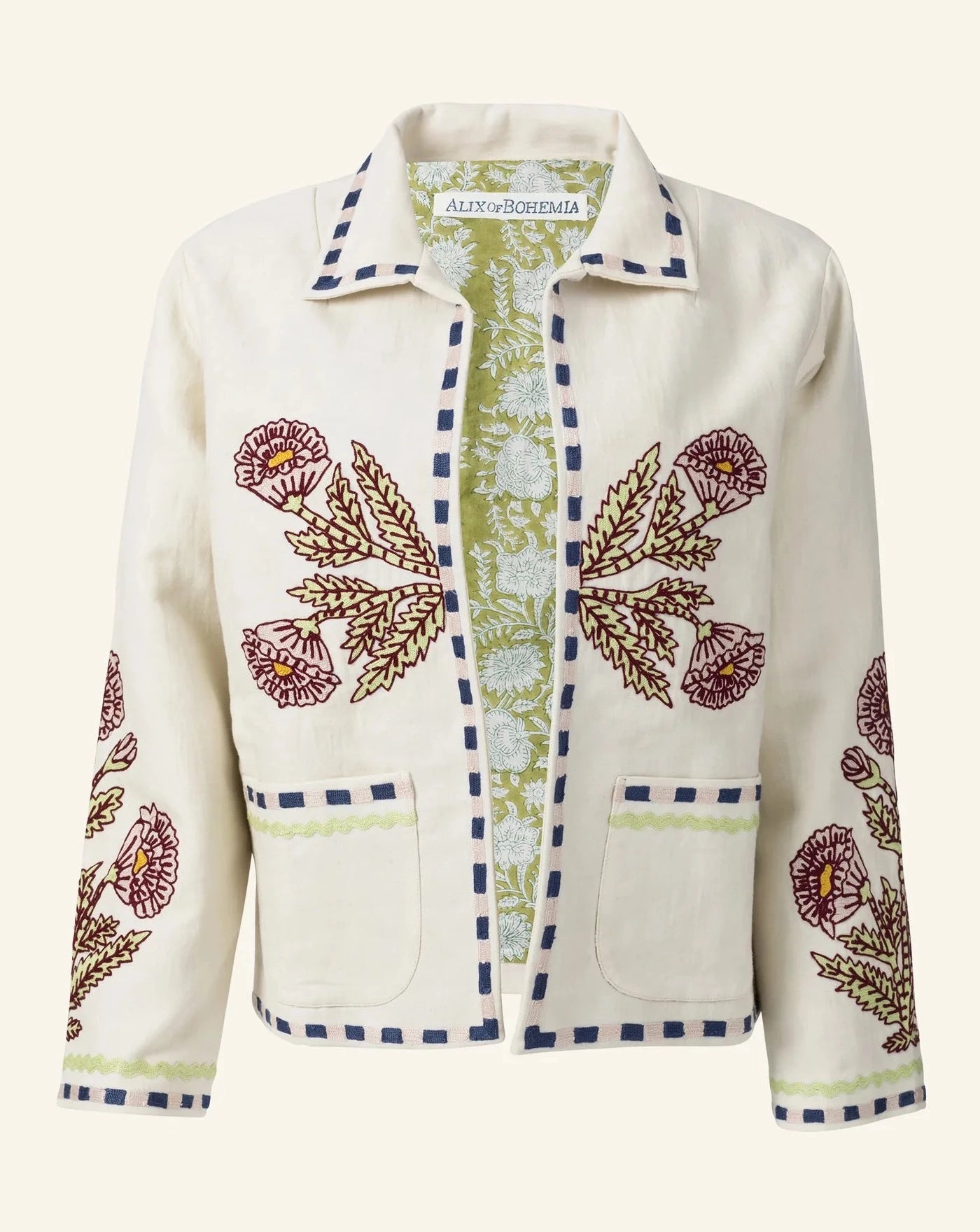 Big Bloom Embroidered Jacket, Off-White Jacket