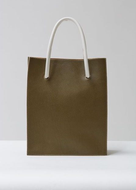 Sofie D'Hoore Pebbled Olive Leather Bag