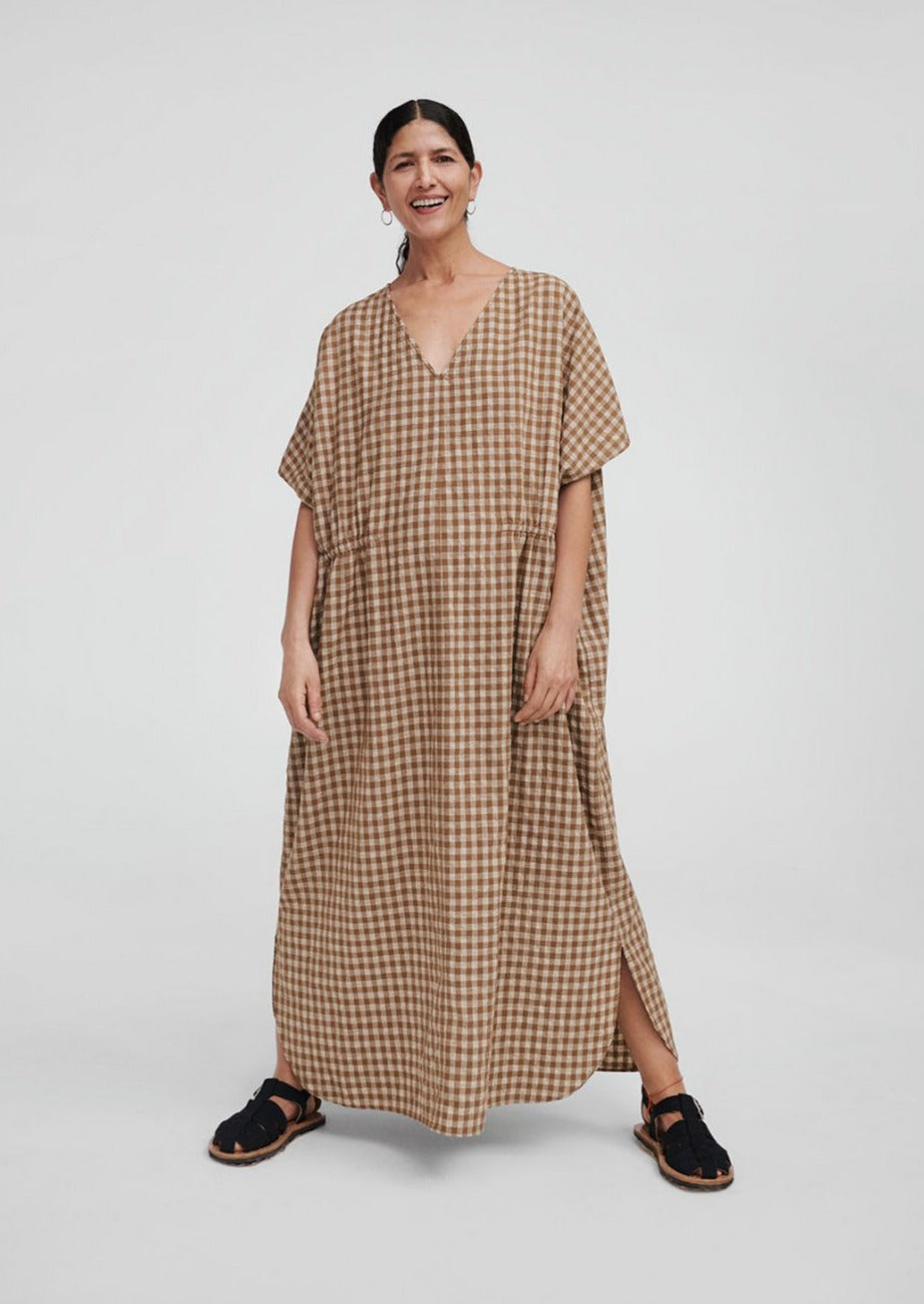 Checkered Shirt Dress, Breen
