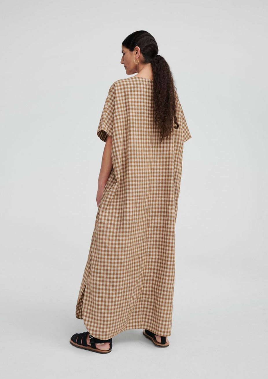 Checkered Shirt Dress, Breen