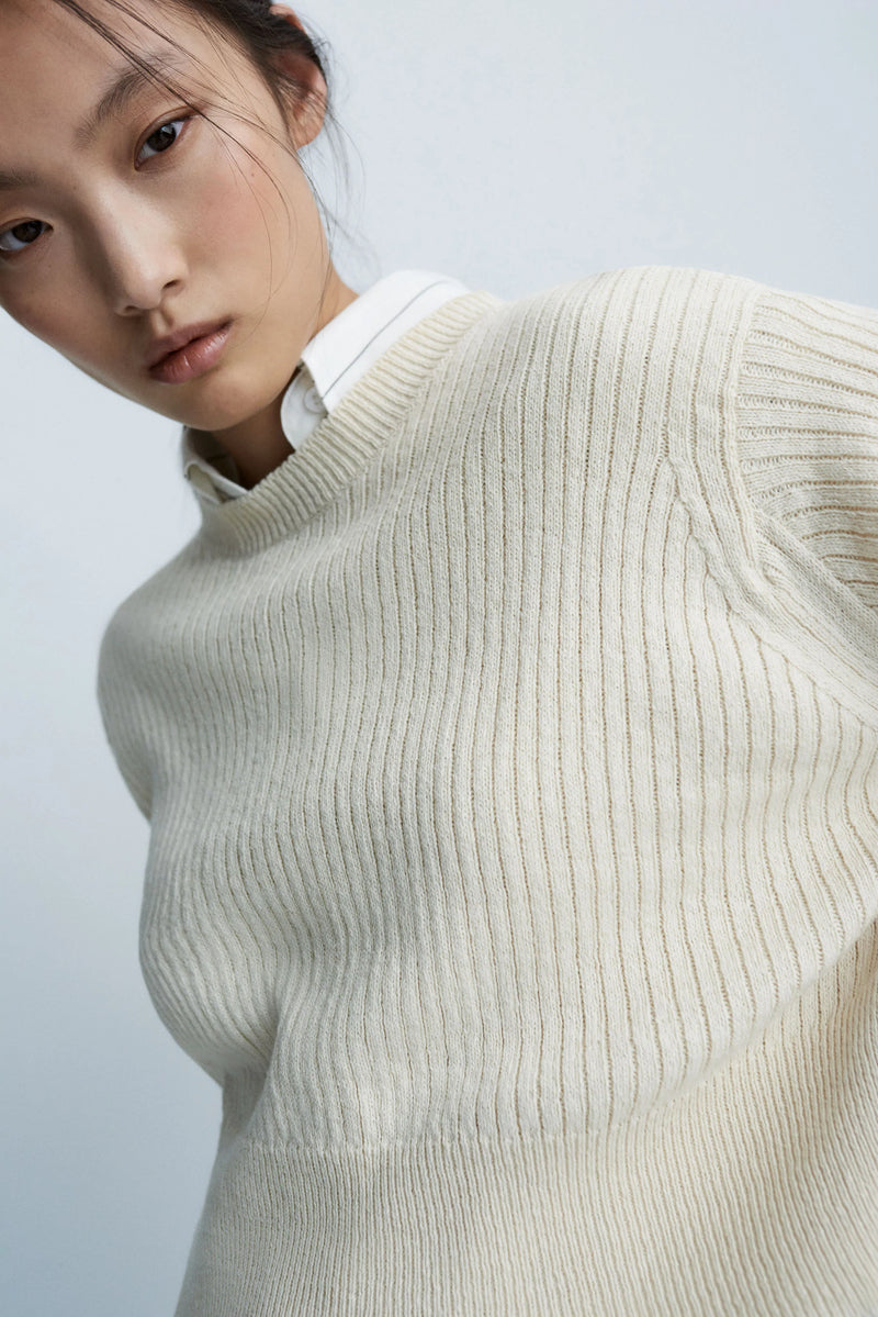 Cotton Sweater, Natural