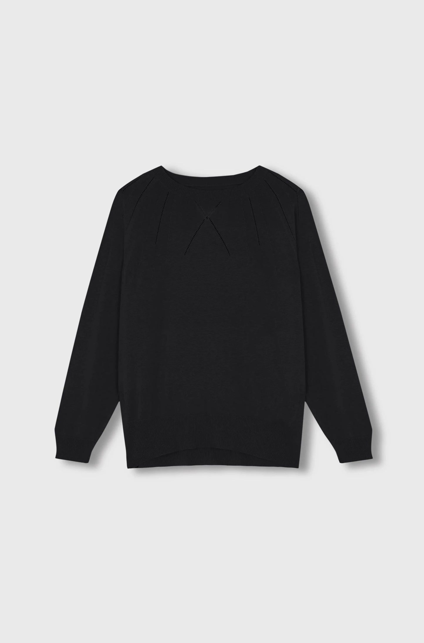 Silk Fretwork Sweater, Black