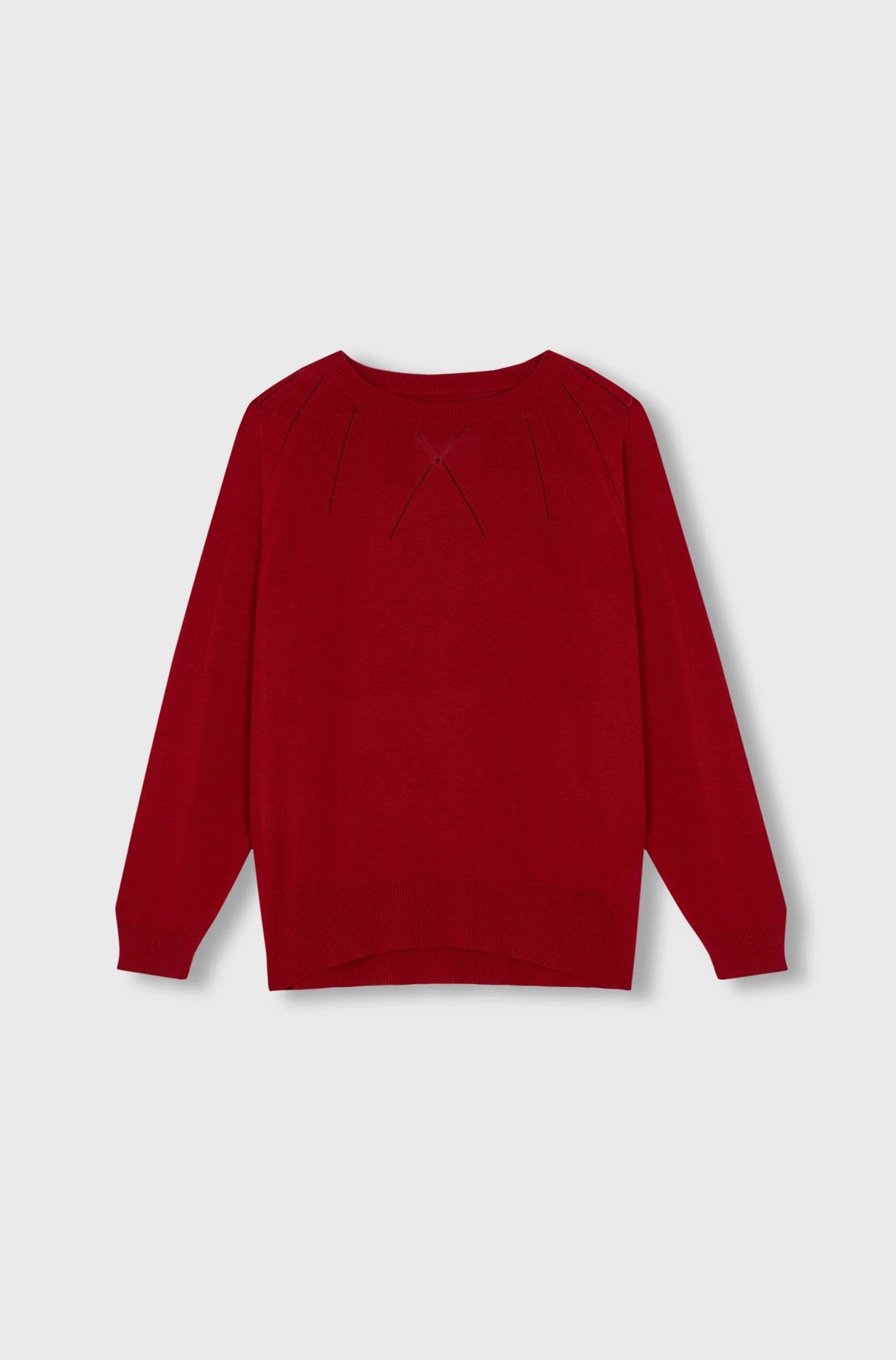 Silk Fretwork Sweater, Red