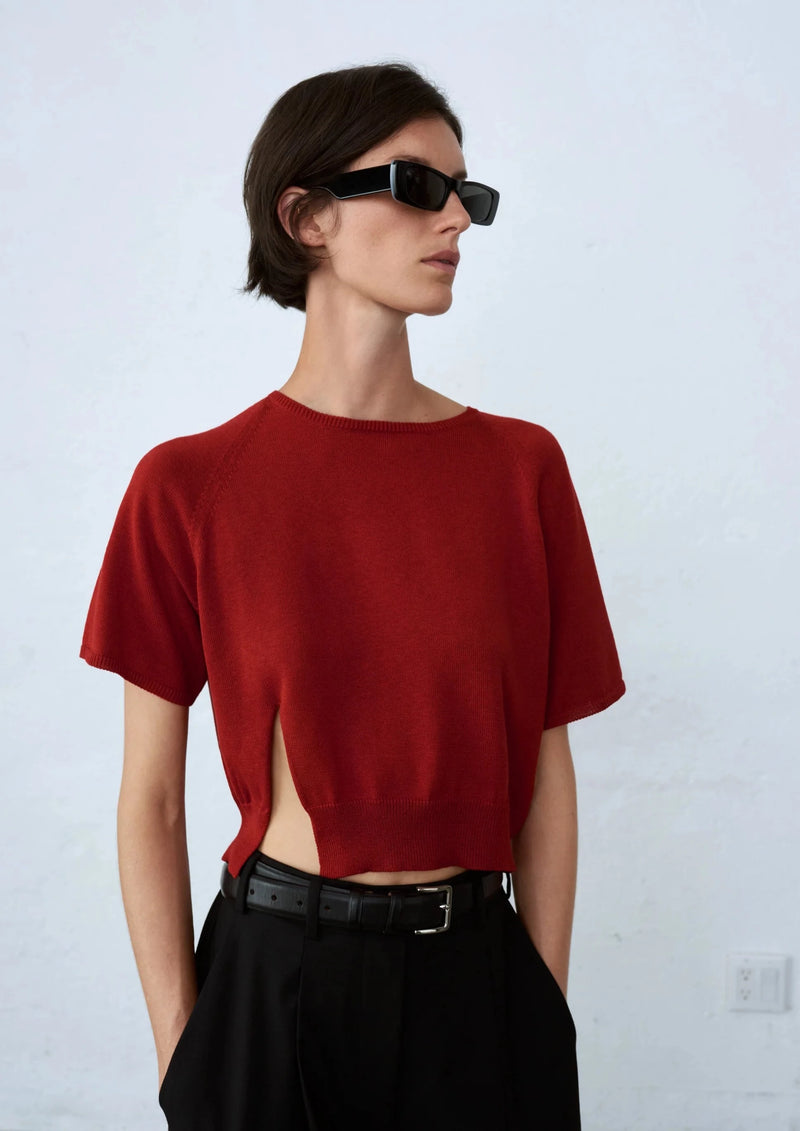 Silk Opening Top, Red