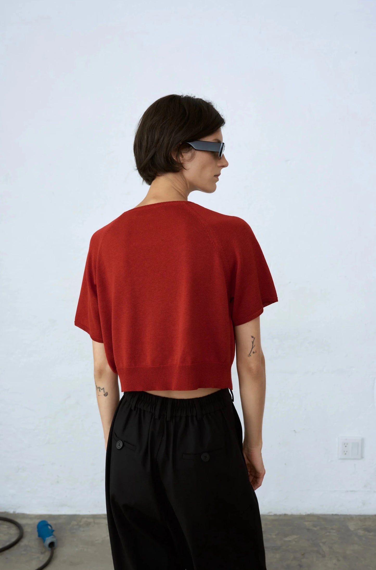 Silk Opening Top, Red
